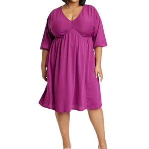 V-NECKLINE 3/4 SLEEVE DRESS WITH POCKETS SZ XXL NWT